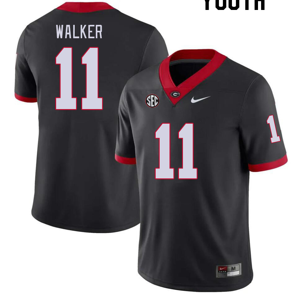 Youth #11 Jalon Walker Georgia Bulldogs College Football Jerseys Stitched-Black - Click Image to Close